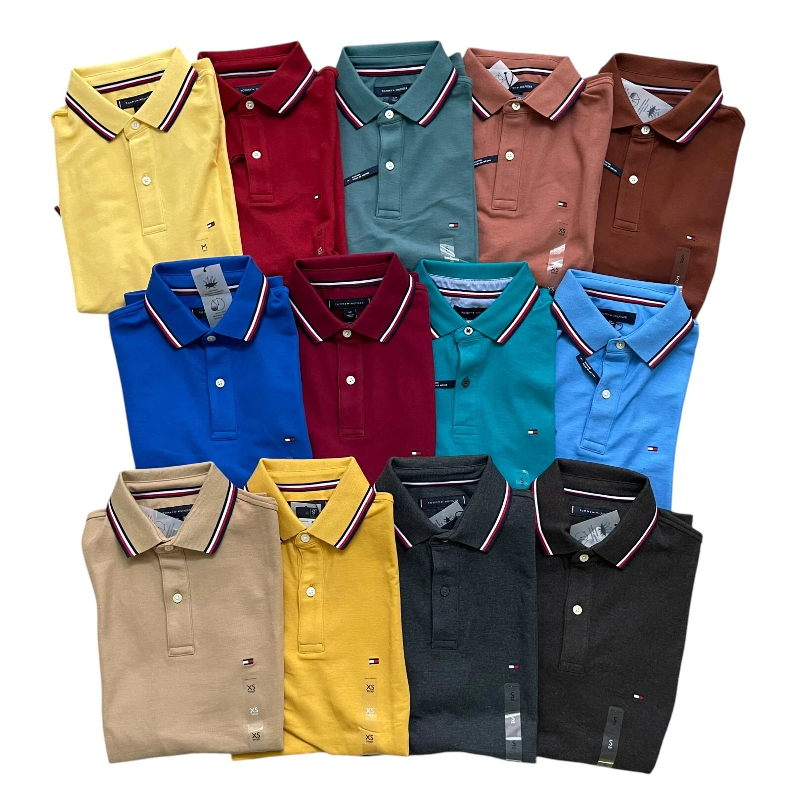 Polo Tommy Hilfiger de secado rápido con protección UV y ribete de rayas para hombre