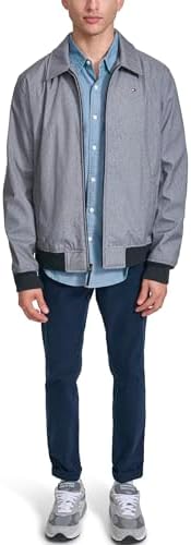 Tommy Hilfiger Mens Lightweight Water Resistant Varsity Bomber Jacket
