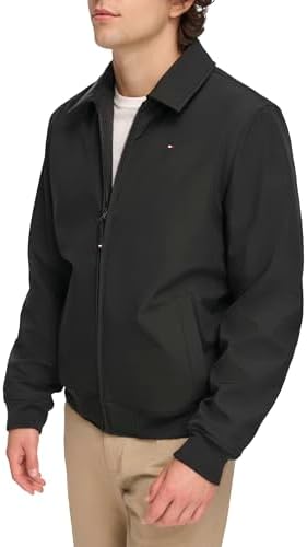 Tommy Hilfiger Mens Lightweight Water Resistant Varsity Bomber Jacket