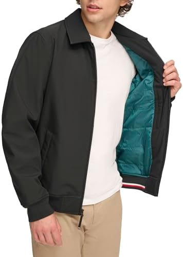 Tommy Hilfiger Mens Lightweight Water Resistant Varsity Bomber Jacket