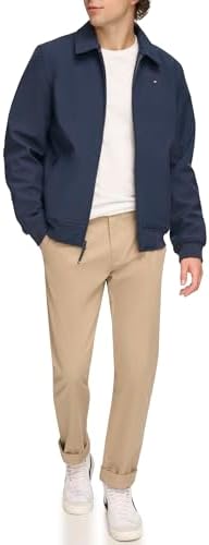 Tommy Hilfiger Mens Lightweight Water Resistant Varsity Bomber Jacket