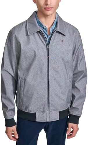 Tommy Hilfiger Mens Lightweight Water Resistant Varsity Bomber Jacket