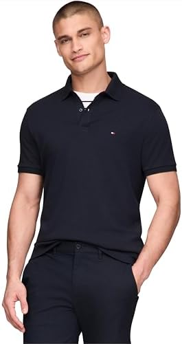 Tommy Hilfiger Mens Short Sleeve Casual Polo Shirts in Regular Fit with Liquid Cotton