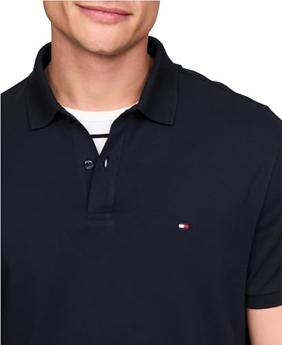 Tommy Hilfiger Mens Short Sleeve Casual Polo Shirts in Regular Fit with Liquid Cotton