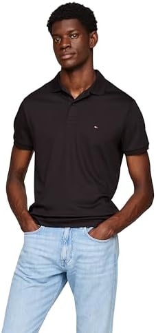 Tommy Hilfiger Mens Short Sleeve Casual Polo Shirts in Regular Fit with Liquid Cotton