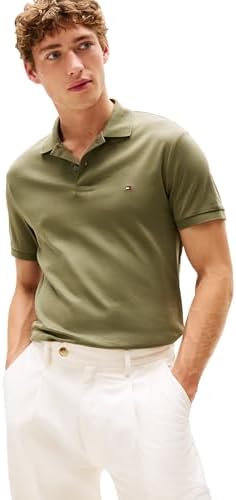Tommy Hilfiger Mens Short Sleeve Casual Polo Shirts in Regular Fit with Liquid Cotton