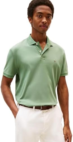 Tommy Hilfiger Mens Short Sleeve Casual Polo Shirts in Regular Fit with Liquid Cotton