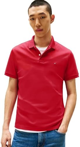 Tommy Hilfiger Mens Short Sleeve Casual Polo Shirts in Regular Fit with Liquid Cotton
