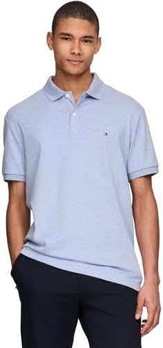 Tommy Hilfiger Mens Short Sleeve Casual Polo Shirts in Regular Fit with Liquid Cotton