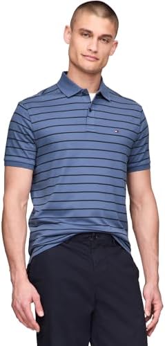 Tommy Hilfiger Mens Short Sleeve Casual Polo Shirts in Regular Fit with Liquid Cotton