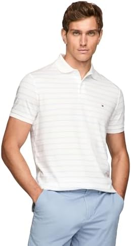 Tommy Hilfiger Mens Short Sleeve Casual Polo Shirts in Regular Fit with Liquid Cotton