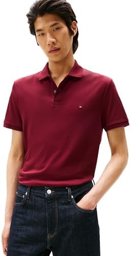Tommy Hilfiger Mens Short Sleeve Casual Polo Shirts in Regular Fit with Liquid Cotton