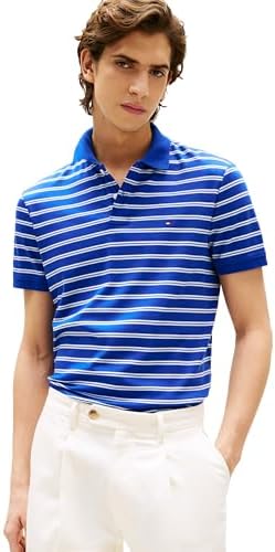 Tommy Hilfiger Mens Short Sleeve Casual Polo Shirts in Regular Fit with Liquid Cotton
