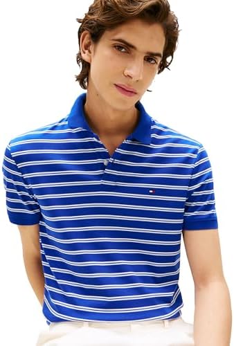 Tommy Hilfiger Mens Short Sleeve Casual Polo Shirts in Regular Fit with Liquid Cotton