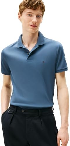 Tommy Hilfiger Mens Short Sleeve Casual Polo Shirts in Regular Fit with Liquid Cotton