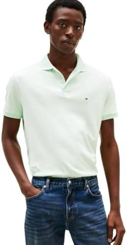 Tommy Hilfiger Mens Short Sleeve Casual Polo Shirts in Regular Fit with Liquid Cotton