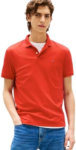 Tommy Hilfiger Mens Short Sleeve Casual Polo Shirts in Regular Fit with Liquid Cotton