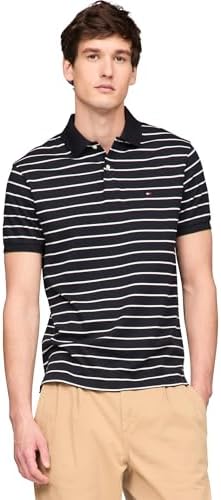 Tommy Hilfiger Mens Short Sleeve Casual Polo Shirts in Regular Fit with Liquid Cotton