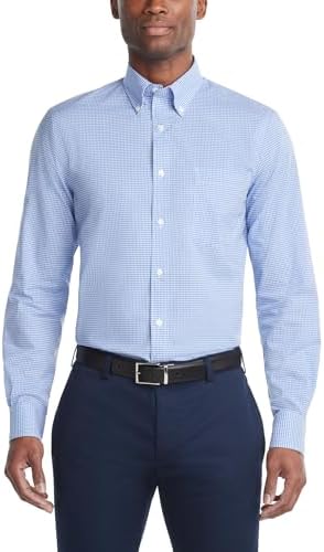 Tommy Hilfiger Mens Regular Fit Non Iron Gingham Dress Shirt   Amazon Exclusive