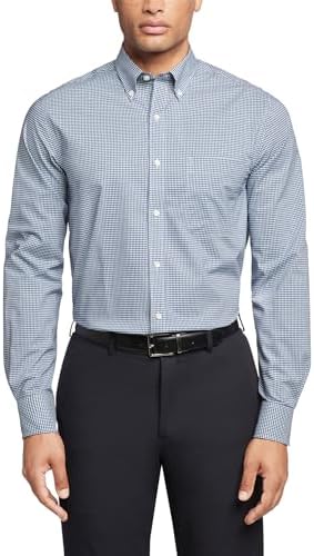 Tommy Hilfiger Mens Regular Fit Non Iron Gingham Dress Shirt   Amazon Exclusive