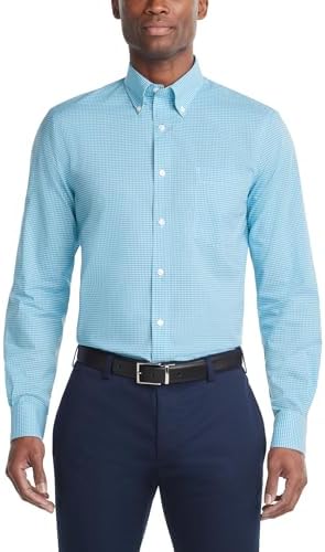 Tommy Hilfiger Mens Regular Fit Non Iron Gingham Dress Shirt   Amazon Exclusive