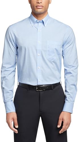 Tommy Hilfiger Mens Regular Fit Non Iron Gingham Dress Shirt   Amazon Exclusive