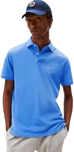 talla M - Tommy Hilfiger Mens Short Sleeve Polo Shirts in Classic Fit with Stretch and Organic Pique Cotton