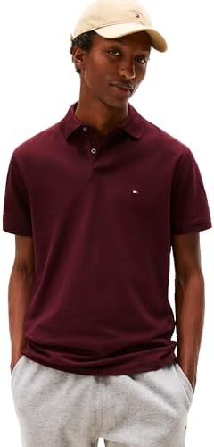 talla M - Tommy Hilfiger Mens Short Sleeve Polo Shirts in Classic Fit with Stretch and Organic Pique Cotton