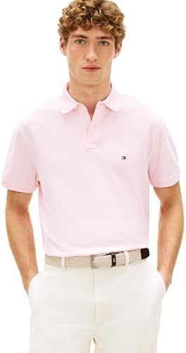 talla M - Tommy Hilfiger Mens Short Sleeve Polo Shirts in Classic Fit with Stretch and Organic Pique Cotton