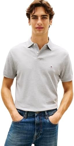 talla M - Tommy Hilfiger Mens Short Sleeve Polo Shirts in Classic Fit with Stretch and Organic Pique Cotton