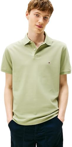 talla M - Tommy Hilfiger Mens Short Sleeve Polo Shirts in Classic Fit with Stretch and Organic Pique Cotton