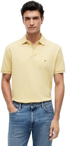 talla M - Tommy Hilfiger Mens Short Sleeve Polo Shirts in Classic Fit with Stretch and Organic Pique Cotton