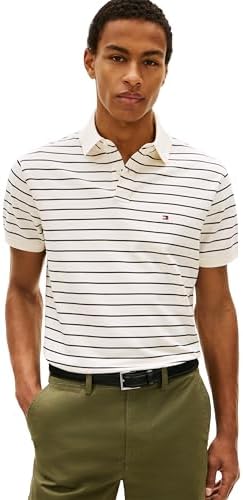 talla M - Tommy Hilfiger Mens Short Sleeve Polo Shirts in Classic Fit with Stretch and Organic Pique Cotton