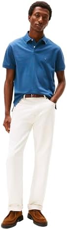 talla M - Tommy Hilfiger Mens Short Sleeve Polo Shirts in Classic Fit with Stretch and Organic Pique Cotton