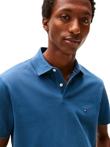 talla M - Tommy Hilfiger Mens Short Sleeve Polo Shirts in Classic Fit with Stretch and Organic Pique Cotton