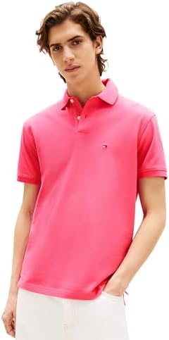talla m - Tommy Hilfiger - Camisas polo de manga corta para hombre con calce clásico, elásticas y de algodón piqué orgánico