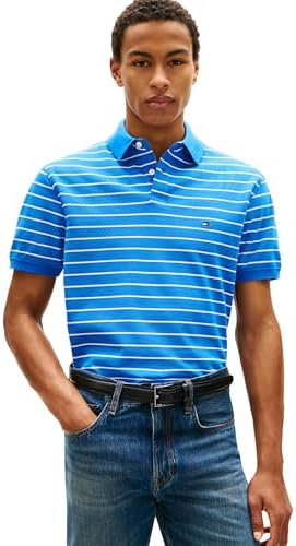 talla m - Tommy Hilfiger - Camisas polo de manga corta para hombre con calce clásico, elásticas y de algodón piqué orgánico