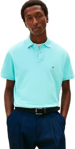 talla m - Tommy Hilfiger - Camisas polo de manga corta para hombre con calce clásico, elásticas y de algodón piqué orgánico