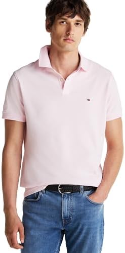 talla m - Tommy Hilfiger - Camisas polo de manga corta para hombre con calce clásico, elásticas y de algodón piqué orgánico
