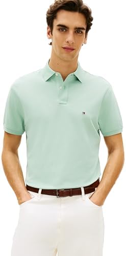 talla m - Tommy Hilfiger - Camisas polo de manga corta para hombre con calce clásico, elásticas y de algodón piqué orgánico