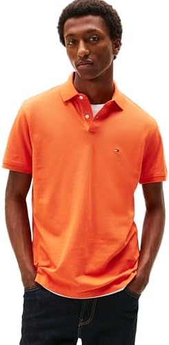 talla m - Tommy Hilfiger - Camisas polo de manga corta para hombre con calce clásico, elásticas y de algodón piqué orgánico