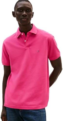 talla m - Tommy Hilfiger - Camisas polo de manga corta para hombre con calce clásico, elásticas y de algodón piqué orgánico