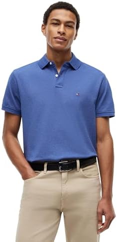 talla m - Tommy Hilfiger - Camisas polo de manga corta para hombre con calce clásico, elásticas y de algodón piqué orgánico