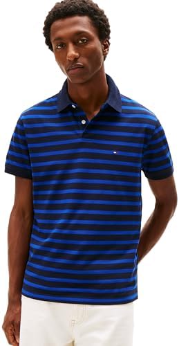 talla m - Tommy Hilfiger - Camisas polo de manga corta para hombre con calce clásico, elásticas y de algodón piqué orgánico