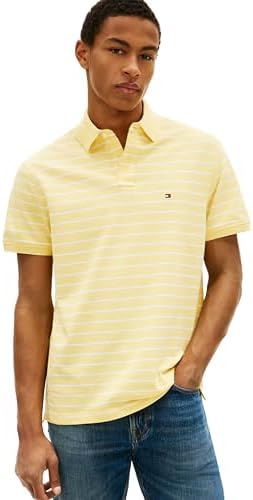 talla m - Tommy Hilfiger - Camisas polo de manga corta para hombre con calce clásico, elásticas y de algodón piqué orgánico