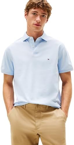 talla m - Tommy Hilfiger - Camisas polo de manga corta para hombre con calce clásico, elásticas y de algodón piqué orgánico
