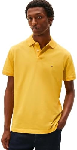 talla m - Tommy Hilfiger - Camisas polo de manga corta para hombre con calce clásico, elásticas y de algodón piqué orgánico