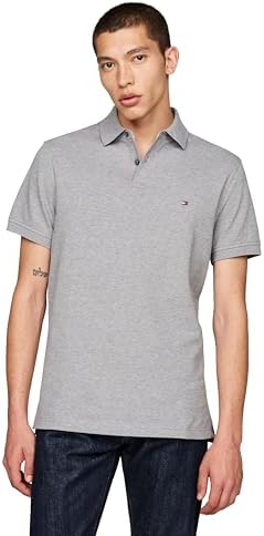 talla m - Tommy Hilfiger - Camisas polo de manga corta para hombre con calce clásico, elásticas y de algodón piqué orgánico