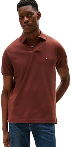 talla m - Tommy Hilfiger - Camisas polo de manga corta para hombre con calce clásico, elásticas y de algodón piqué orgánico
