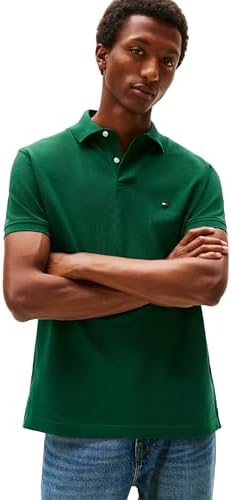 talla m - Tommy Hilfiger - Camisas polo de manga corta para hombre con calce clásico, elásticas y de algodón piqué orgánico